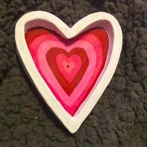 heart shaped clay ashtray